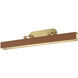 Valise Picture 32 watt 35.4 inch Vintage Brass and Cognac Leather Picture Light Wall Light